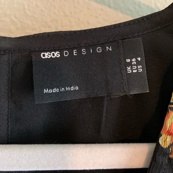 ASOS Mixed Floral Plunge Button-Front Midi Dress EUC - Picture 7 of 8